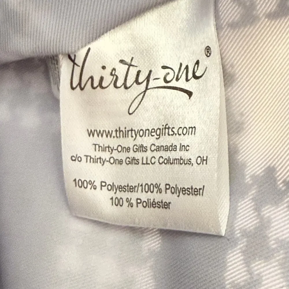 31 (Thirty One) Zip Top Organizing Utility Tote Houndstooth Plaid (Blk & White)